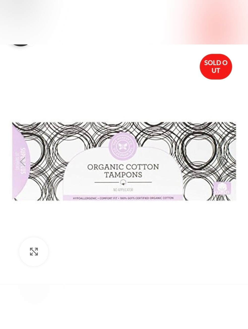 THE HONEST COMPANY organic cotton 20 Count SUPER PLUS non applicator Tampons